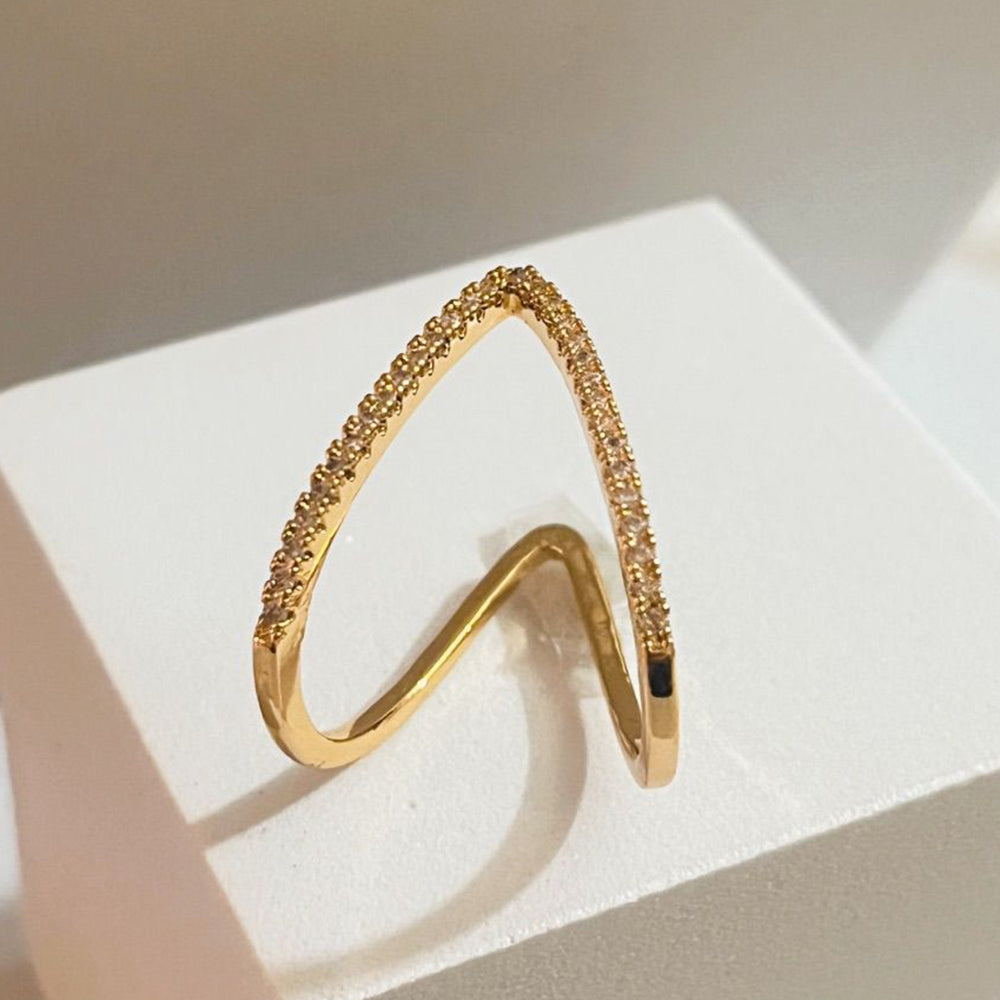 Kalpna Sales Surat Gold Plated Austrian Stone Ring