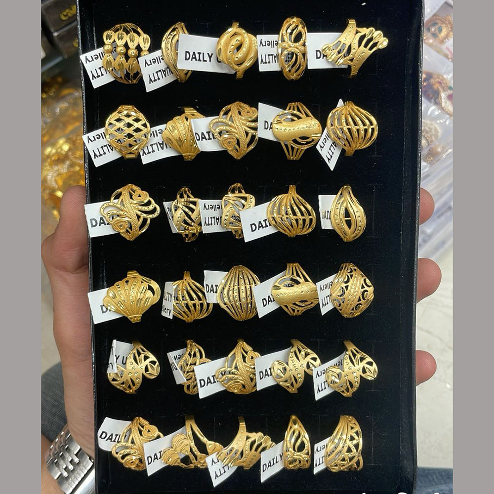 Kalpna Sales Surat Gold Plated Ring (Mix Design)