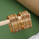 Kalpna Sales Surat Gold Plated Pota Stone Bangles Set