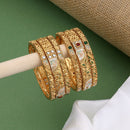 Kalpna Sales Surat Gold Plated Pota Stone Bangles Set