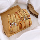 Kalpna Sales Surat Gold Plated Pota Stone Bangles Set