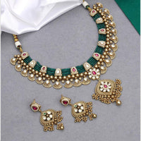 Kalpna Sales Surat Gold Plated Pota And Pearl Necklace Set 