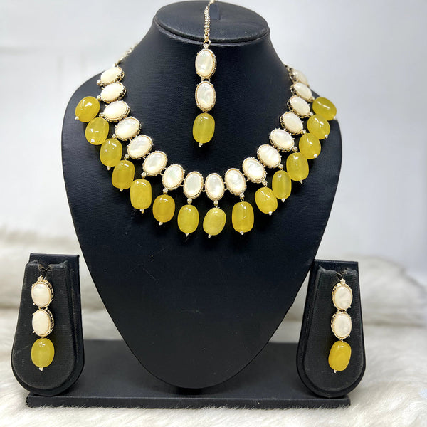 Indian Imitation Jewellery Gold Plated Beads Necklace Set