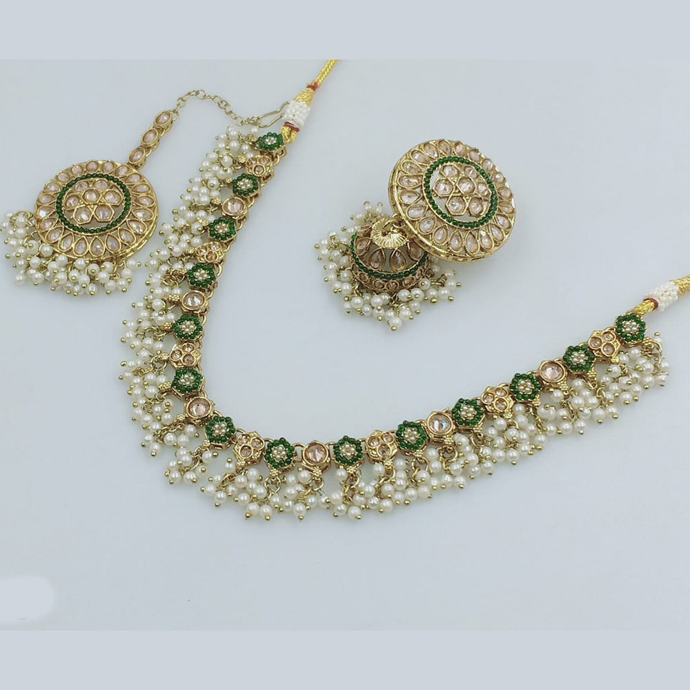 Rajwadi Collection Gold Plated Pearl Necklace Set