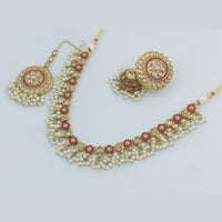 Rajwadi Collection Gold Plated Pearl Necklace Set