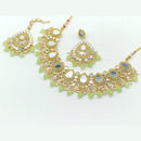 Rajwadi Collection Gold Plated Pearl Mirror And Beads Necklace Set