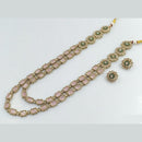 Rajwadi Collection Gold Plated Crystal Stone Long Necklace Set