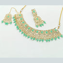 Rajwadi Collection Gold Plated Pearl Mirror And Beads Necklace Set