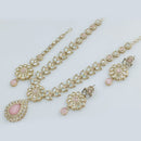 Rajwadi Collection Gold Plated Crystal Stone Necklace Set