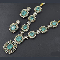 Rajwadi Collection Gold Plated American Diamond Necklace Set