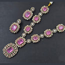 Rajwadi Collection Gold Plated American Diamond Necklace Set
