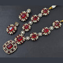 Rajwadi Collection Gold Plated American Diamond Necklace Set