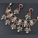 Rajwadi Collection Gold Plated American Diamond And Beads Necklace Set