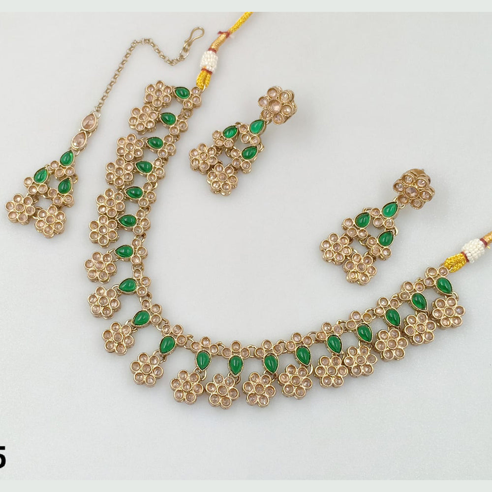 Rajwadi Collection Gold Plated Crystal Stone Necklace Set