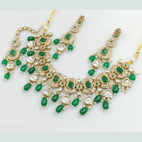 Rajwadi Collection Gold Plated Crystal Stone And Beads Necklace Set