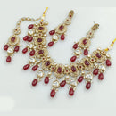 Rajwadi Collection Gold Plated Crystal Stone And Beads Necklace Set