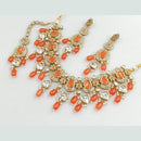 Rajwadi Collection Gold Plated Crystal Stone And Beads Necklace Set