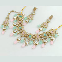 Rajwadi Collection Gold Plated Crystal Stone And Beads Necklace Set