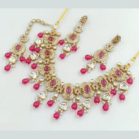 Rajwadi Collection Gold Plated Crystal Stone And Beads Necklace Set