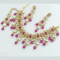 Rajwadi Collection Gold Plated Crystal Stone And Beads Necklace Set