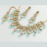 Rajwadi Collection Gold Plated Crystal Stone And Beads Necklace Set