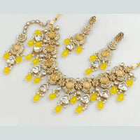 Rajwadi Collection Gold Plated Crystal Stone And Beads Necklace Set