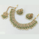 Rajwadi Collection Gold Plated Crystal Stone And Pearls Necklace Set