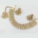 Rajwadi Collection Gold Plated Crystal Stone And Pearls Necklace Set