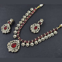 Rajwadi Collection Gold Plated Kundan Stone Necklace Set