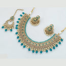 Rajwadi Collection Gold Plated Crystal Stone And Pearls Necklace Set