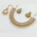 Rajwadi Collection Gold Plated Crystal Stone And Pearls Necklace Set