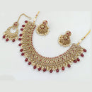 Rajwadi Collection Gold Plated Crystal Stone And Pearls Necklace Set