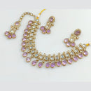 Rajwadi Collection Gold Plated Crystal Stone And Pearls Necklace Set