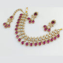 Rajwadi Collection Gold Plated Crystal Stone And Pearls Necklace Set