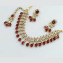 Rajwadi Collection Gold Plated Crystal Stone And Pearls Necklace Set