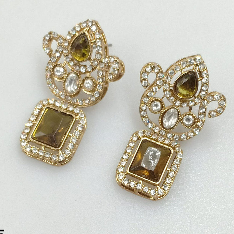 Rajwadi Collection Gold Plated Austrian Stone Dangler Earrings