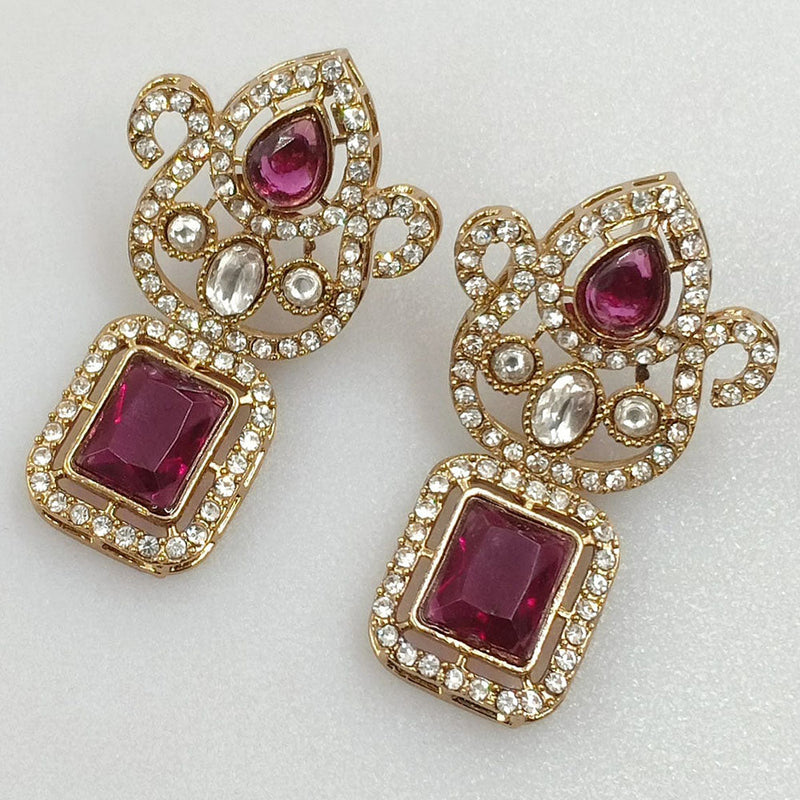 Rajwadi Collection Gold Plated Austrian Stone Dangler Earrings