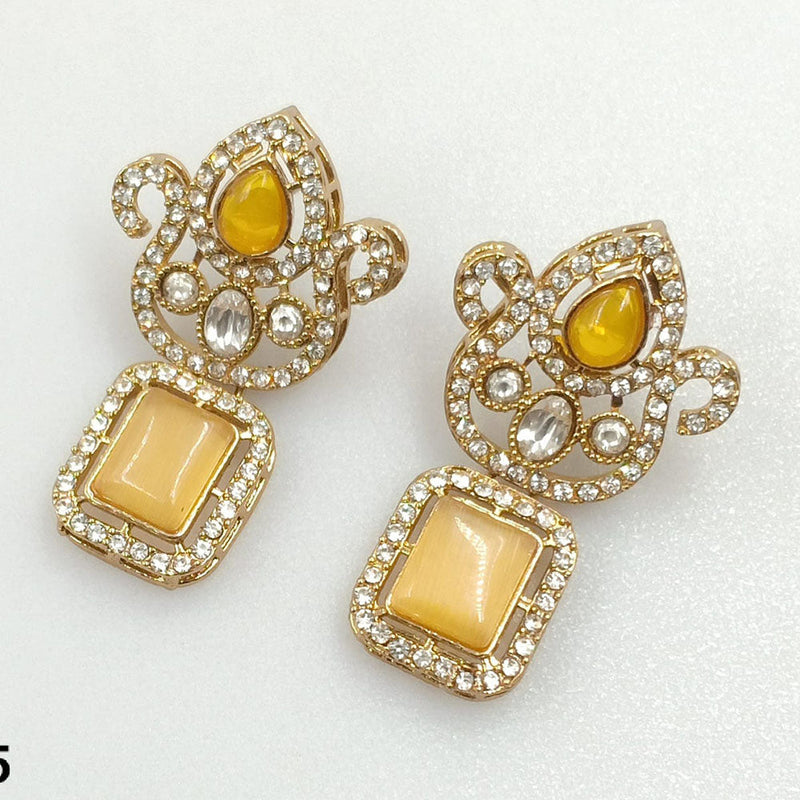 Rajwadi Collection Gold Plated Austrian Stone Dangler Earrings