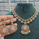 Rajwadi Collection Gold Plated Crystal Stone And Pearls Necklace Set