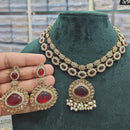 Rajwadi Collection Gold Plated Crystal Stone And Pearls Necklace Set