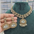 Rajwadi Collection Gold Plated Crystal Stone And Pearls Necklace Set