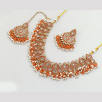 Rajwadi Collection Gold Plated Crystal Stone And Pearls Necklace Set