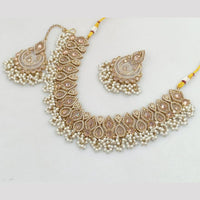 Rajwadi Collection Gold Plated Crystal Stone And Pearls Necklace Set