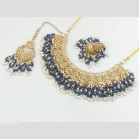 Rajwadi Collection Gold Plated Crystal Stone And Pearls Necklace Set