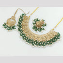 Rajwadi Collection Gold Plated Crystal Stone And Pearls Necklace Set