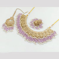 Rajwadi Collection Gold Plated Crystal Stone And Pearls Necklace Set