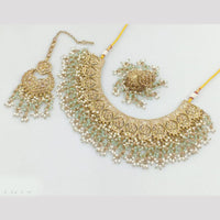 Rajwadi Collection Gold Plated Crystal Stone And Pearls Necklace Set