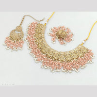 Rajwadi Collection Gold Plated Crystal Stone And Pearls Necklace Set