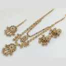 Rajwadi Collection Gold Plated Crystal Stone And Pearls Long Necklace Set