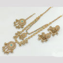 Rajwadi Collection Gold Plated Crystal Stone And Pearls Long Necklace Set